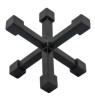 Tache de metal negro con detalle cuadrado grande