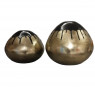 Set de dos floreros negros con dorado 