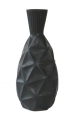 Florero negro con textura triangular grande