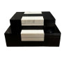 Set de dos cajas negran con franja blanca 