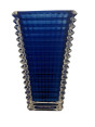 Florero de cristal azul grande