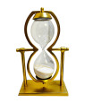 Reloj de arena con base dorada 