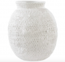 Florero tejido beige grande