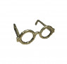 Lentes dorados de metal.