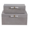 Set de cajas gris con herraje blanco