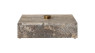 Caja travertino café con asa de bronce 