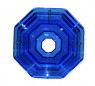 Escultura de octágono color azul.