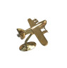 Avion de metal dorado con base. 