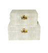 Set de dos cajas beige de vinipiel 
