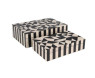 Set de dos cajas de hueso con diseño blanco con negro