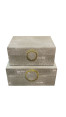 Set de cajas con filo dorado 