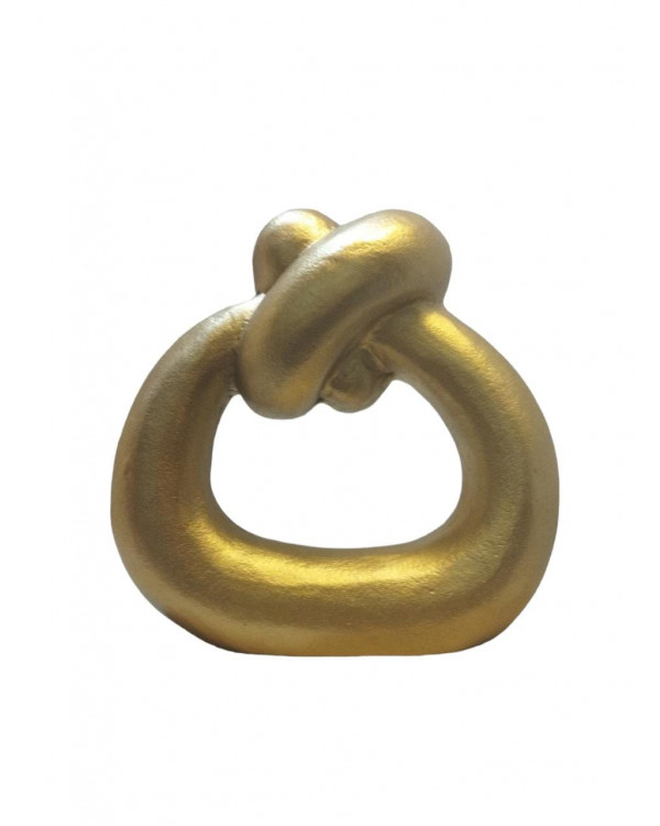 Escultura circular con nudo dorado