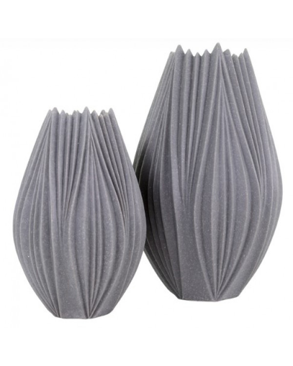 Set de dos florero grises con textura 