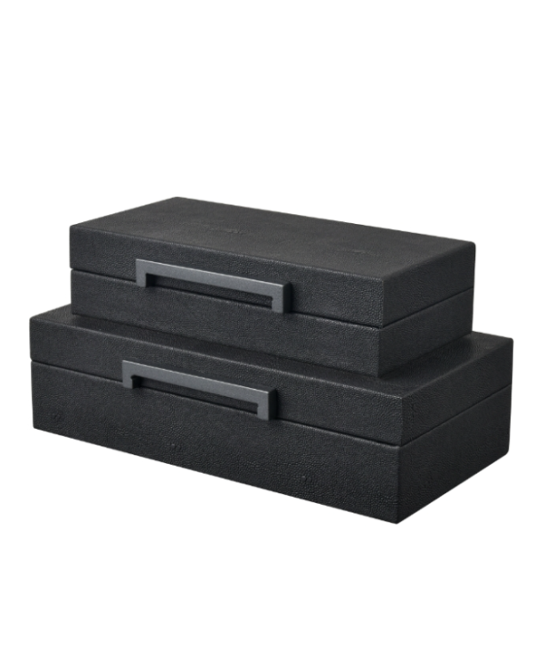 Set de cajas negras con herraje 