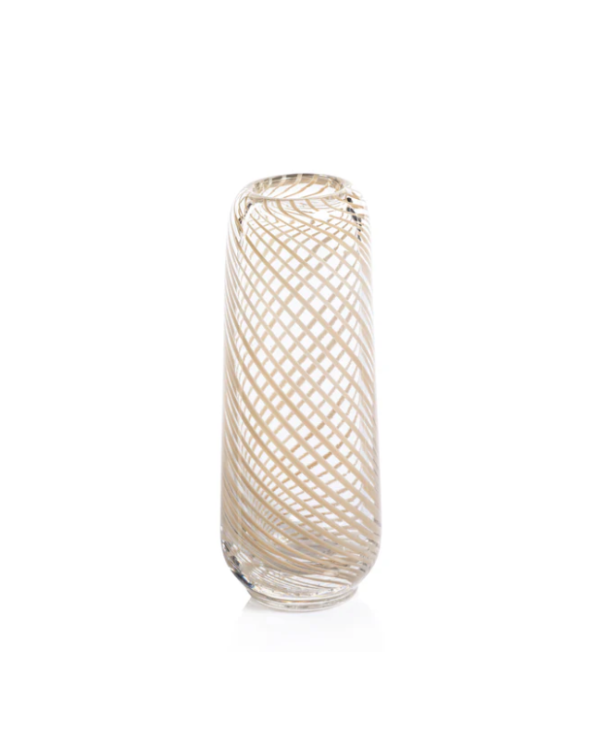 Florero de lineas largo beige