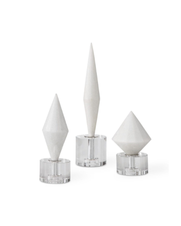 Set de tres esculturas de picos blancos