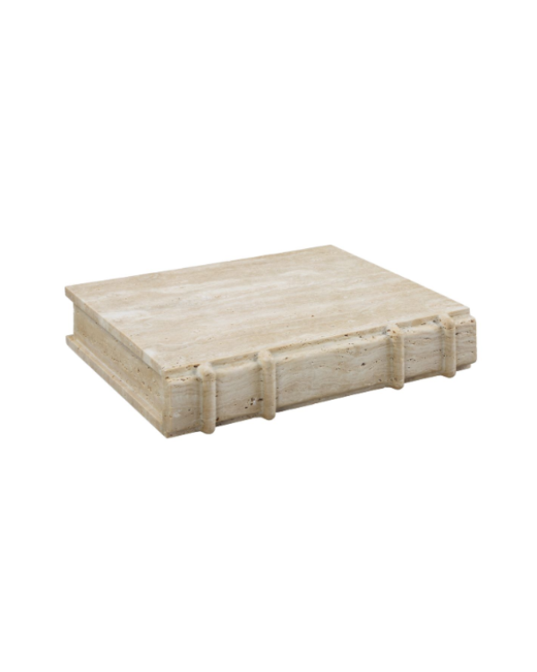 Caja de libro travertino grande 