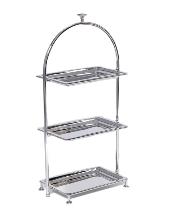 Soporte para té plateado 