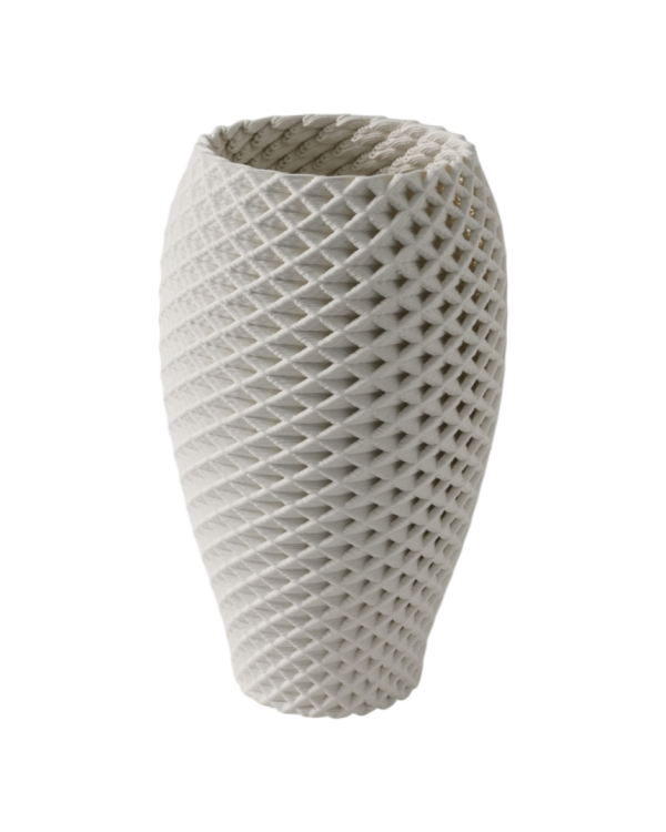 Florero tejido 3D blanco