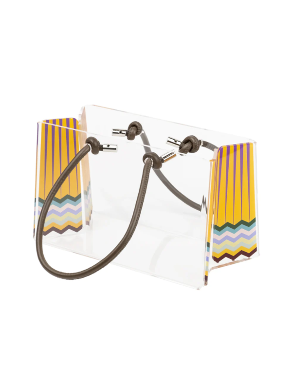 Shopping bag amarilla de acrílico mediana 
