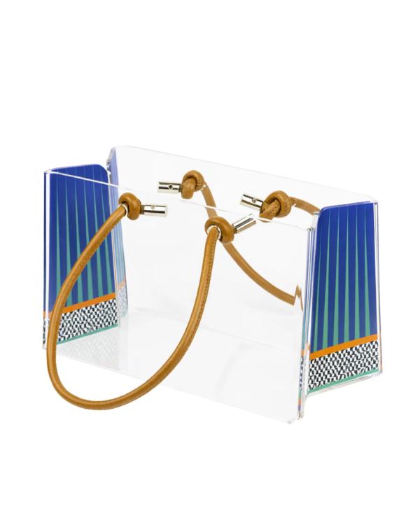 Shopping bag azul de acrílico mediana 