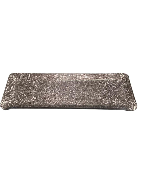 Charola de acrílico rectangular gris mantarraya