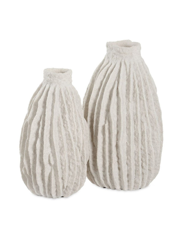 Set de jarrones beige con textura