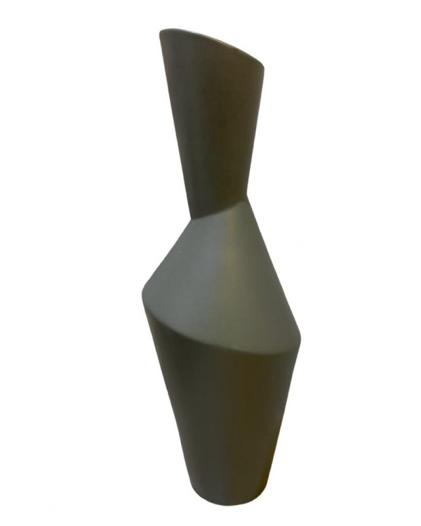 Florero geométrico grande gris 