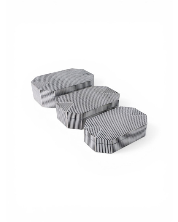 Set de cajas octagonales gris