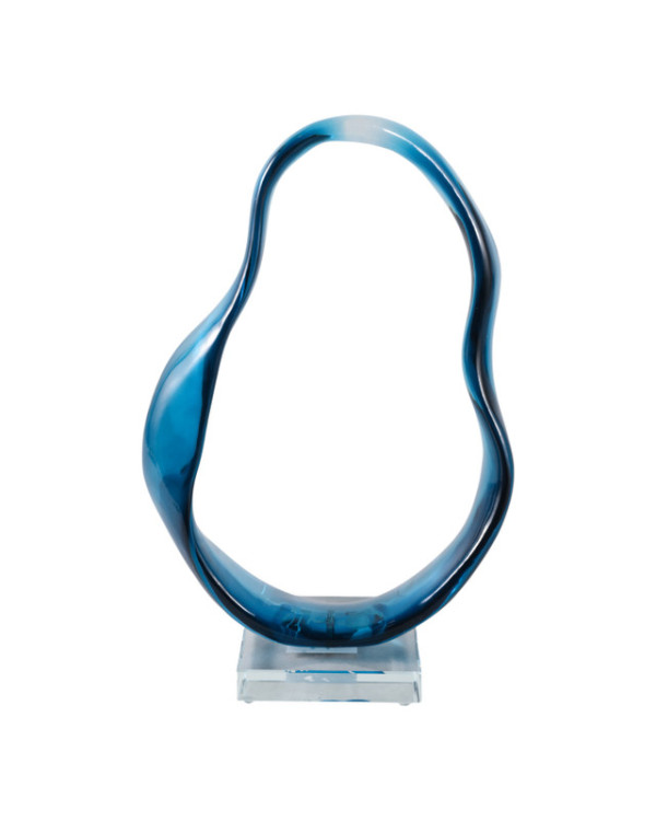 Escultura de Acrílico ondulada azul