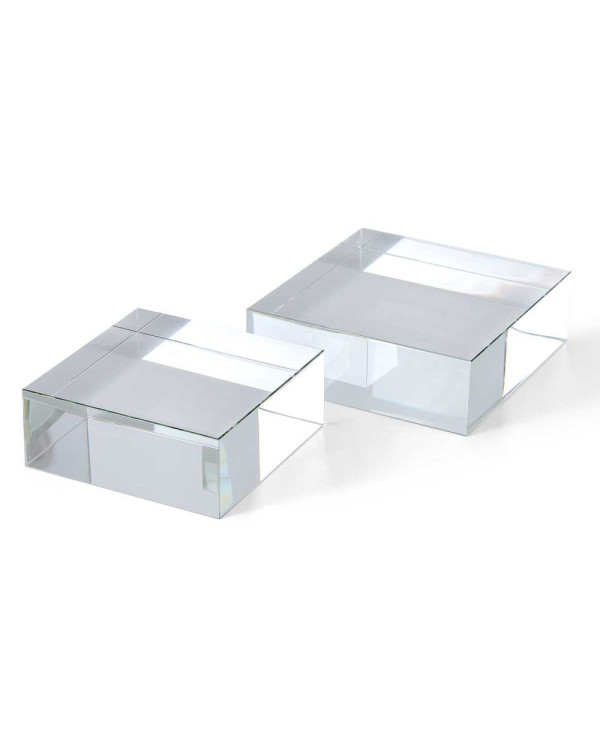 Set de esculturas cuadradas de cristal