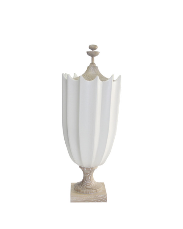 Urna blanca con tapa grande