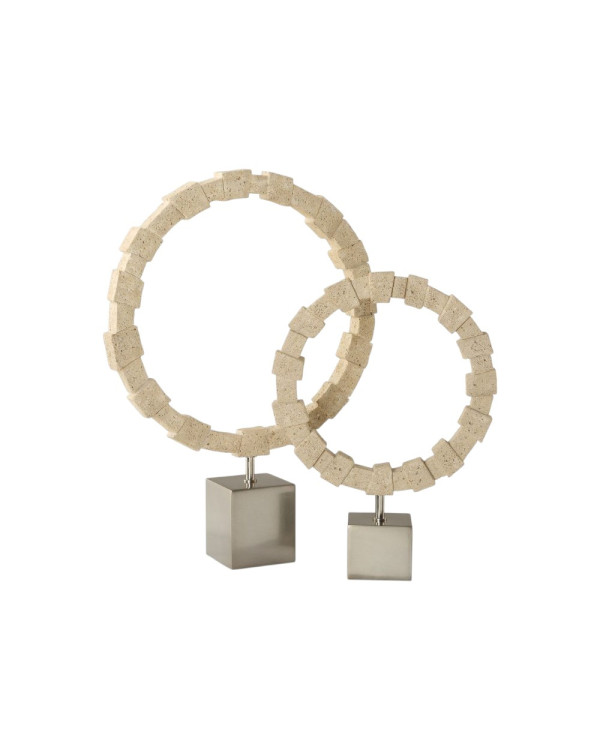 Set de esculturas circulares marfil