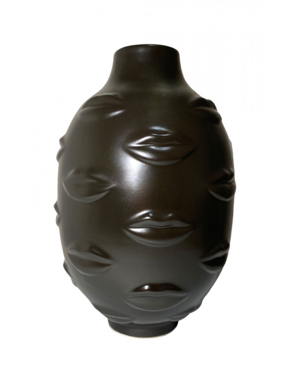 Florero café de labios