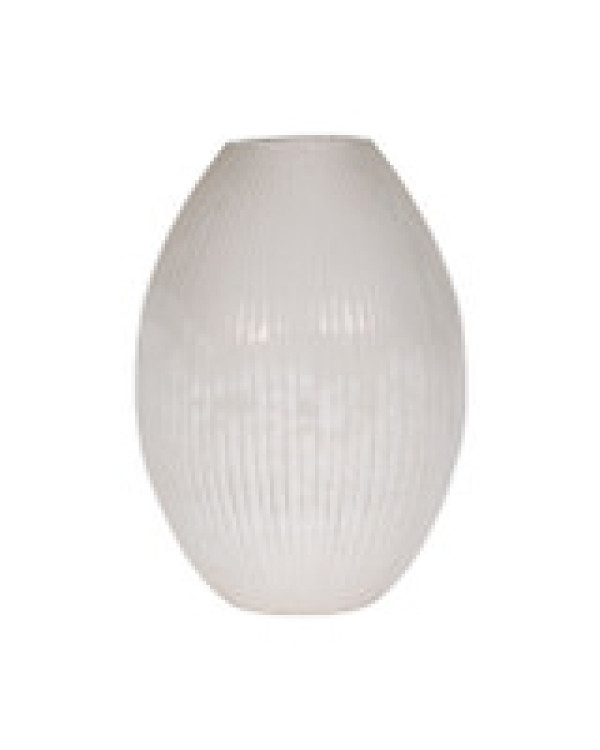 Jarrón de cristal con líneas alto