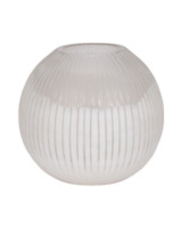 Jarrón de cristal con líneas bajo