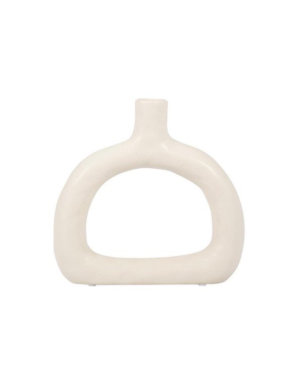 Florero beige semicircular