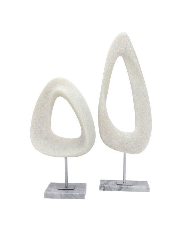 Set de esculturas ovaladas con base de mármol 