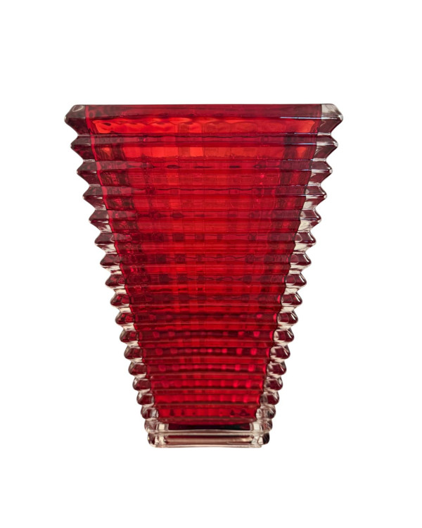Florero de cristal rojo mediano 