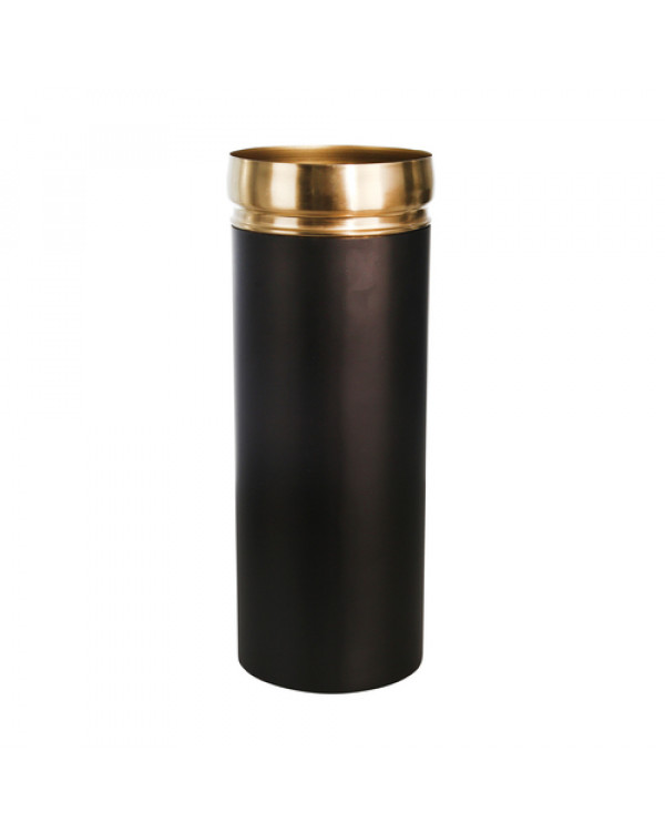 Florero negro con bronce grande