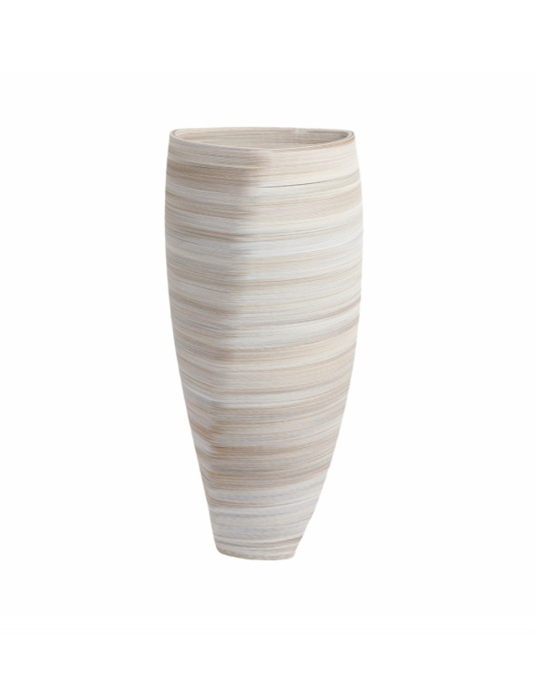 Jarrón 3D grande beige con blanco