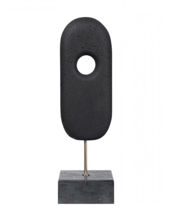 Escultura ovalada negra de mármol