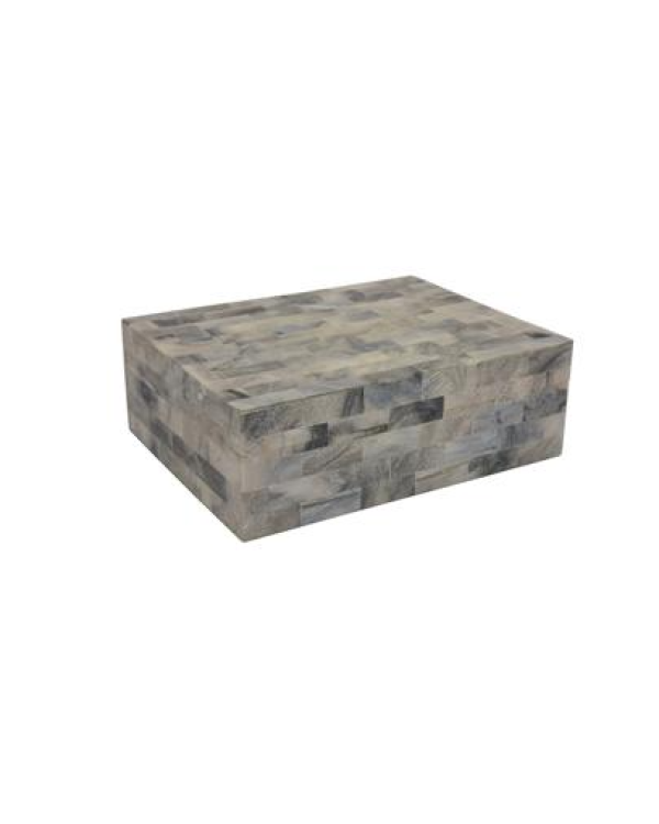 Caja de madera gris grande