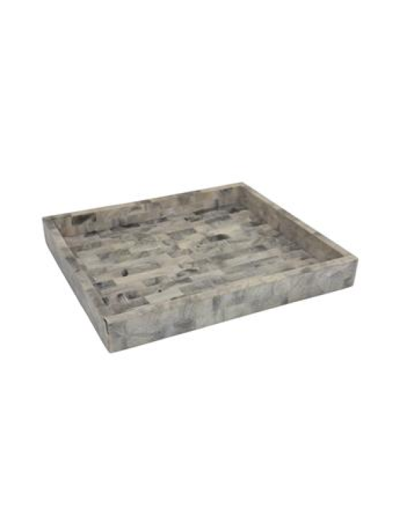 Charola decorativa de hueso gris