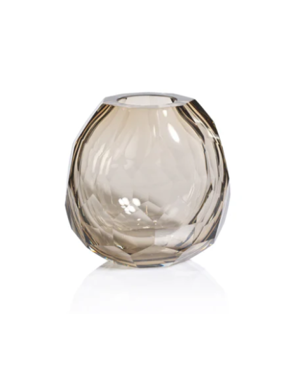 Jarrón de cristal café mediano 