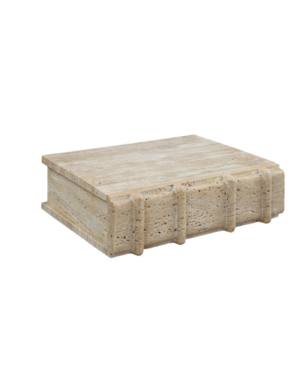Caja de libro travertino chico