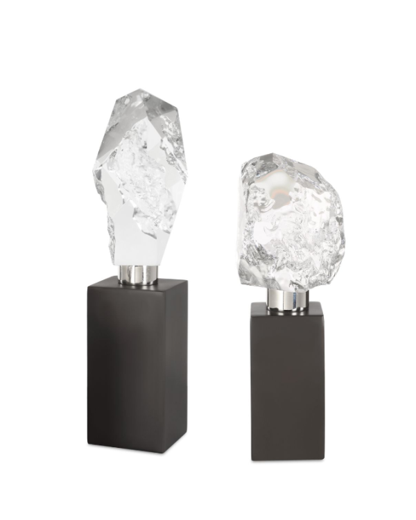 Set de esculturas de piedra de cristal 