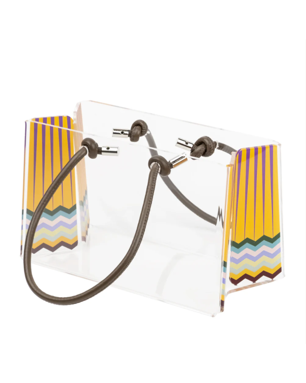 Shopping bag amarilla de acrílico grande 