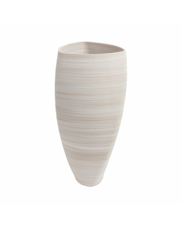 Jarrón 3D chico beige con blanco 