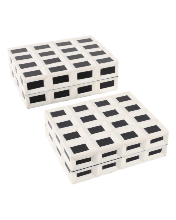 Set de cajas negro con blanco